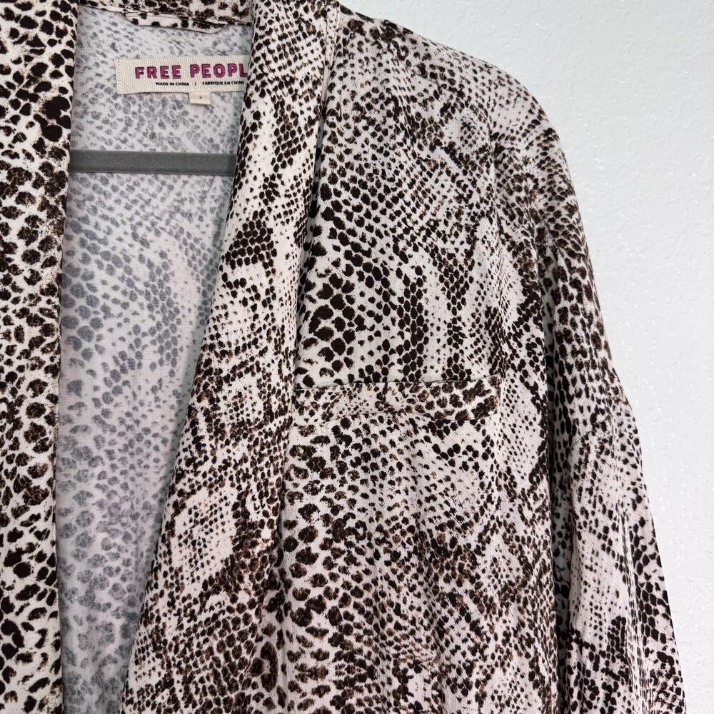 Free People Duster Cardigan Womens Small Wild Nights Snakeskin Snake Print Open - Picture 8 of 12